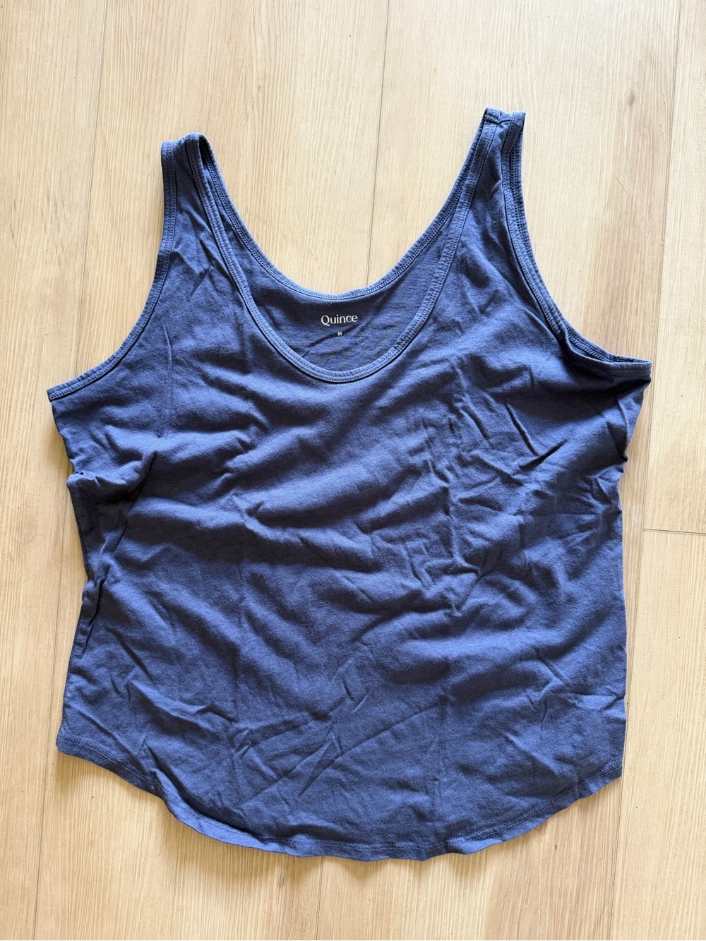 Quince Women's Dark Blue Scoop Neck Tank